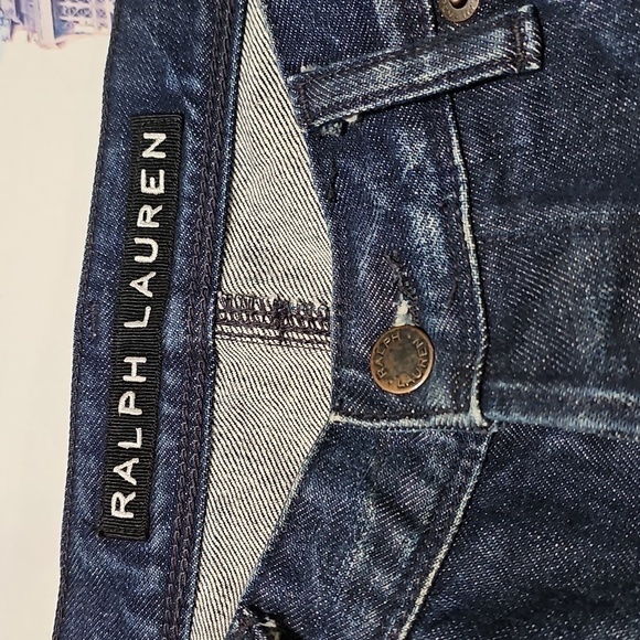 Ralph Lauren Dark Denim Button Fly Slim Jeans Size 36x30‎ - Picture 4 of 10